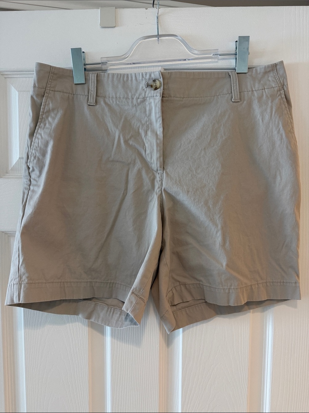 Talbots Beige Cotton Blend Bermuda Shorts